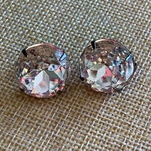 Gorgeous Large Crystal Clip On Earrings